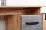 Schreibtisch Atule 09, Farbe: Eiche / Grau - Abmessungen: 80 x 120 x 56 cm (H x B x T)