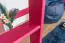 Hochbett 90 x 190 cm, "Easy Premium Line" K22/n, Buche Massivholz rosa lackiert, teilbar