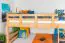 Etagenbett / Stockbett 120 x 190 cm für Kinder "Easy Premium Line" K24/n, Kopf- und Fußteil gerade, Buche Massivholz Natur lackiert, teilbar