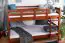 Etagenbett / Stockbett 140 x 200 cm "Easy Premium Line" K24/n, Kopf- und Fußteil gerade, Buche Massivholz Kirschfarben lackiert, teilbar