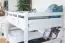 Etagenbett 140 x 200 cm für Erwachsene "Easy Premium Line" K24/n, Kopf- und Fußteil gerade, Buche Massivholz weiß lackiert, teilbar