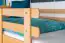 Stockbett mit Rutsche 80 x 200 cm, Buche Massivholz Natur lackiert, umbaubar in zwei Einzelbetten, "Easy Premium Line" K25/n