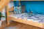 Etagenbett mit Rutsche 90 x 200 cm, Buche Massivholz Natur lackiert, teilbar in zwei Einzelbetten, "Easy Premium Line" K25/n