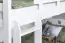Weißes Hochbett mit Rutsche 80 x 190 cm, Buche Massivholz Weiß lackiert, teilbar in zwei Einzelbetten, "Easy Premium Line" K27/n