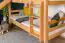 Etagenbett mit Rutsche 90 x 200 cm, Buche Massivholz Natur lackiert, teilbar in zwei Einzelbetten, "Easy Premium Line" K28/n