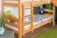 Etagenbett mit Rutsche 90 x 200 cm, Buche Massivholz Natur lackiert, teilbar in zwei Einzelbetten, "Easy Premium Line" K29/n