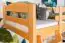 Etagenbett mit Rutsche 90 x 190 cm, Buche Massivholz Natur lackiert, umbaubar in zwei Einzelbetten, "Easy Premium Line" K29/n