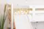 Weißes Hochbett mit Rutsche 80 x 200 cm, Buche Massivholz Weiß lackiert, umbaubar, "Easy Premium Line" K30/n