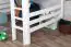 Großes weißes Hochbett mit Rutsche 140 x 200 cm, Buche Massivholz Weiß lackiert, umbaubar in ein Einzelbett, "Easy Premium Line" K31/n