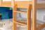 Großes Stockbett mit Rutsche 140 x 200 cm, Buche Massivholz Natur lackiert, teilbar in zwei Einzelbetten, "Easy Premium Line" K32/n