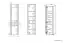 Vitrine Heber 03, Farbe: Weiß / Weiß Glanz - Abmessungen: 201 x 55 x 42 cm (H x B x T), mit 2 Türen und 6 Fächern