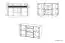 Kommode Heber 06, Farbe: Weiß / Weiß Glanz - Abmessungen: 94 x 159 x 42 cm (H x B x T), mit 2 Türen, 4 Schubladen und 4 Fächern