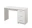 Schreibtisch Powar 02, Farbe: Weiß, drei Schubladen, Griffe: Grau, Maße: 74,5 x 121 x 50 cm, ABS-Kantenschutz, schlichtes Design, für Büro