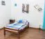 Einzelbett "Easy Premium Line" K1/1n, Buche Vollholz massiv Dunkelbraun - Maße: 90 x 200 cm