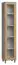 Vitrine Nanez 31, Farbe: Grau / Eiche - Abmessungen: 195 x 39 x 40 cm (H x B x T)