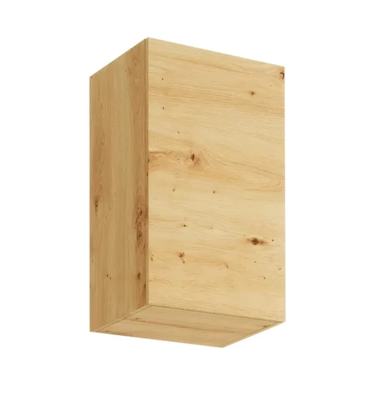 Hängeschrank für Küche | 45 x 31,3 x 72 cm | Artisan-Eiche | 1 Tür | Matterhorn 03 | grifflose Front | Push-to-Open | 2 Fächer