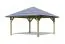 Quadratischer Pavillon, Farbe Natur KDI, Grundfläche 11,3 m²
