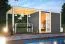 Gartenhaus SET terragrau mit Anbaudach, Grundfläche: 7,6m²