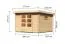 Blockbohlen - Gartenhaus mit Pultdach, Farbe: Natur, Grundfläche: 7,5 m²