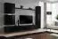 Wohnwand im schlichten Design Balestrand 114, Farbe: Schwarz - Abmessungen: 180 x 280 x 40 cm (H x B x T), mit Push-to-open Funktion