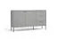 Kommode mit drei Schubladen Alonnisos 02, zwei Türen, Farbe: Grau, zwei Funktion, modernes Design, Maße: 89 x 156 x 41 cm, Soft-Close-Funktion
