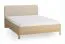 Doppelbett | 160 x 200 cm | Eiche massiv | Farbe: Eiche / Beige | dezent abgerundete Form | inkl. Lift up Lattenrost | weich gepolsterte Kopfstütze