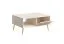 Moderner Couchtisch Egaleo 03, Farbe: Beige, eine Kipptür, ein Fach, Kaffeetisch, Maße: 43 x 87 x 66 cm, ein offenes Fach, Griffe & Beine: Metall