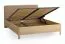 Doppelbett | 160 x 200 cm | Eiche massiv | Farbe: Eiche / Ecru | dezent abgerundete Form | inkl. Lift up Lattenrost | weich gepolsterte Kopfstütze
