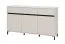 Kommode | 3 Drehtüren | 1,5 m breit | Farbe: Kaschmir | 3 Schubladen | Maße: 157 x 40 x 90 cm | Sideboard | ABS-Kanten | 6 Fächer | Beine: Schwarz