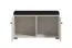 Sitzbank mit Stauraum | 2 Drehtüren | Farbe: Kaschmir | gepolstertes Sitzkissen | 2 Fächer | Maße: 77 x 35 x 40,5 cm | Beine & Griffe: Schwarz