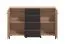 Kommode | 4 Schubladen | Farbe: Eiche Artisan / Schwarz | 2 Drehtüren | ABS-Kanten | 4 Fächer | Maße: 138 x 40 x 90 cm | Sideboard | für Wohnzimmer