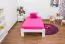 Kinderbett / Jugendbett Kiefer Vollholz massiv weiß lackiert A10, inkl. Lattenrost - Abmessung 90 x 200 cm