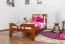 Kinderbett / Jugendbett "Easy Premium Line" K8, Buche Vollholz massiv kirschrot lackiert - Liegefläche: 90 x 200 cm