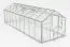 Gewächshaus - Glashaus Rucola L15, Wände: 4 mm gehärtetes Glas, Dach: 6 mm HKP mehrwandig, Grundfläche: 14,10 m² - Abmessungen: 640 x 220 cm (L x B)