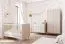 Kinderzimmer Komplett Set A Knut | 4-teilig | Farbe: Beige | 1 Kleiderschrank | 1 Kommode | 1 Kinderbett / Gitterbett | 1 Wickelaufsatz | Soft-Close-Funktion