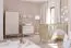 Kinderzimmer Komplett Set A Olle | 4-teilig | Farbe: Eiche Cremona / Beige | Kleiderschrank | 1 Kommode | 1 Kinderbett / Gitterbett | Push-to-open