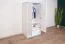 Vollholz-Kleiderschrank, Farbe: Weiß / Blau 160x80x60 cm