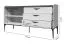 Wohnzimmer Komplett - Set A Manono | 7-teilig | Farbe: Creme | LED-Beleuchtung | Soft Close System | Metallbeine