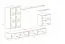 Wohnwand im eleganten Design Balestrand 182, Farbe: Schwarz / Weiß - Abmessungen: 160 x 270 x 40 cm (H x B x T), mit LED-Beleuchtung
