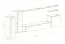 Wohnwand im außergewöhnlichen Design Balestrand 174, Farbe: Schwarz / Eiche Wotan - Abmessungen: 160 x 330 x 40 cm (H x B x T), mit genügend Stauraum