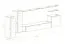 Außergewöhnliche Wohnwand Kongsvinger 78, Farbe: Eiche Wotan / Schwarz Hochglanz - Abmessungen: 160 x 330 x 40 cm (H x B x T), mit LED-Beleuchtung