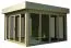 Gartenhaus 3,7 x 3,5 Meter (inkl. Dach) | Naturbelassen | Flachdach | 28 mm Blockbohlen Abbildung