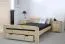 Kinderbett 140 x 200 cm | Massivholz: Kiefer | Natur Lackiert | inkl. Rollrost Abbildung