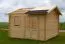 Holz-Gartenhaus 3,98 x 3,98 Meter (inkl. Dach) | Naturbelassen | Satteldach | 44 mm Blockbohlen-Haus Abbildung