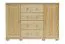 Sideboard mit 4 Schubladen, Farbe: Natur, Breite: 136 cm - Küchenschrank, Anrichte, Sideboard Abbildung