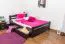 Buche Massivholz Bettgestell 140 x 200 cm Schokobraun Abbildung