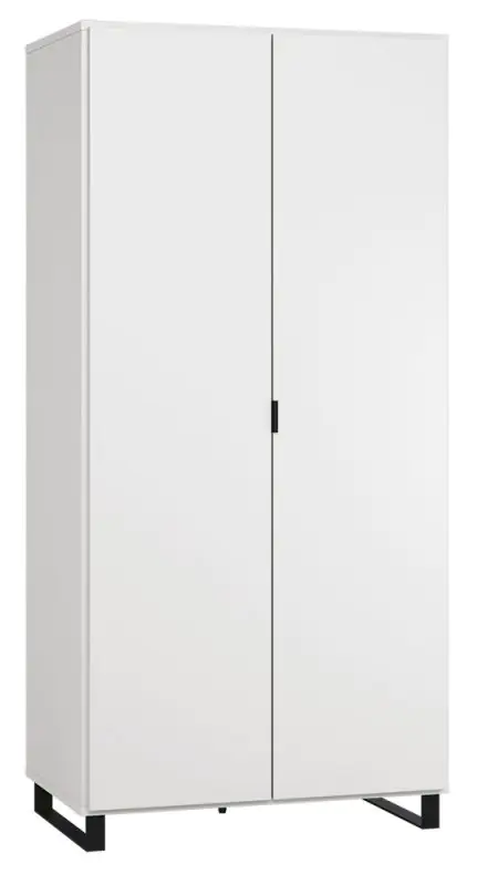Drehtürenschrank / Kleiderschrank Chiflero 38, Farbe: Weiß - Abmessungen: 195 x 93 x 57 cm (H x B x T)