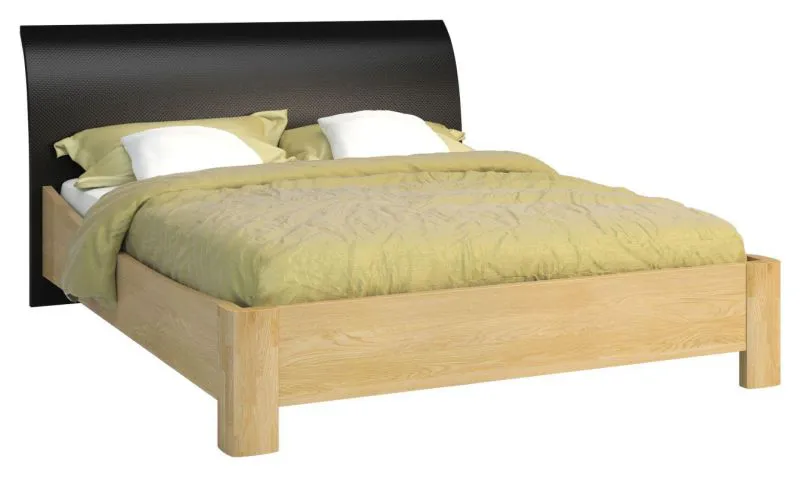 Bett 140 x 200 cm Eiche / Schwarz Abbildung