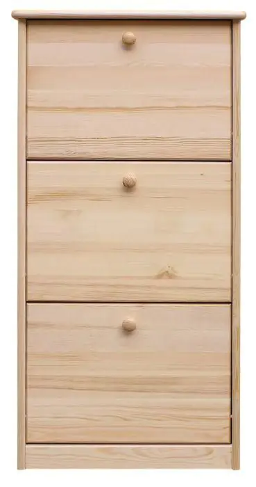 Schuhkipper Kiefer Holz massiv, Farbe: Natur 115x58x30 cm, Schuhschrank Schuhkommode Abbildung