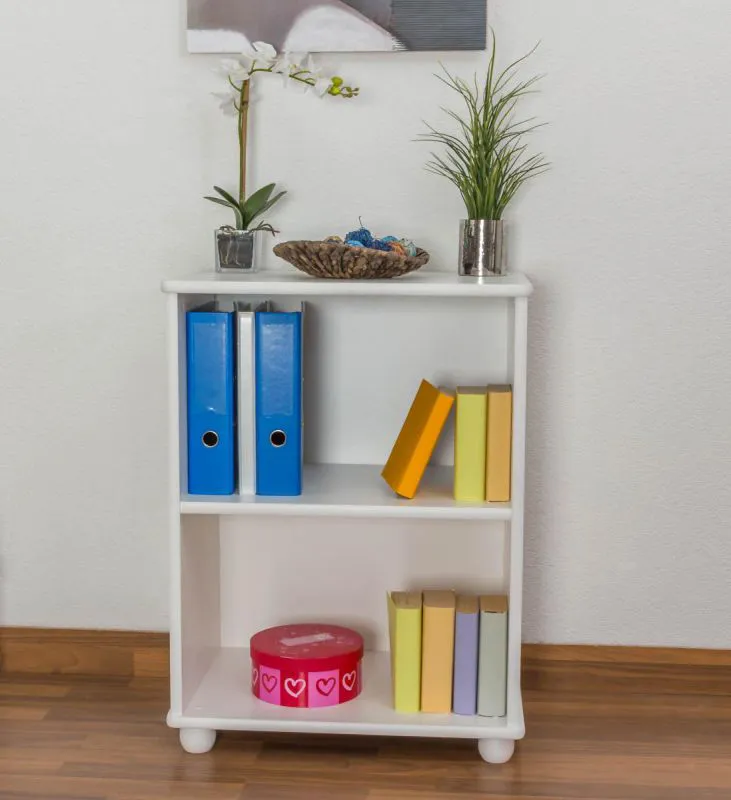 Standregal, 60 cm breit, Kiefer Holz-Massiv, Farbe: Weiß Abbildung